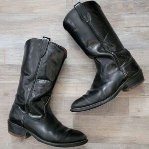 Vintage Biltrite Black Leather Cowboy Boots Size 6½E USA Made